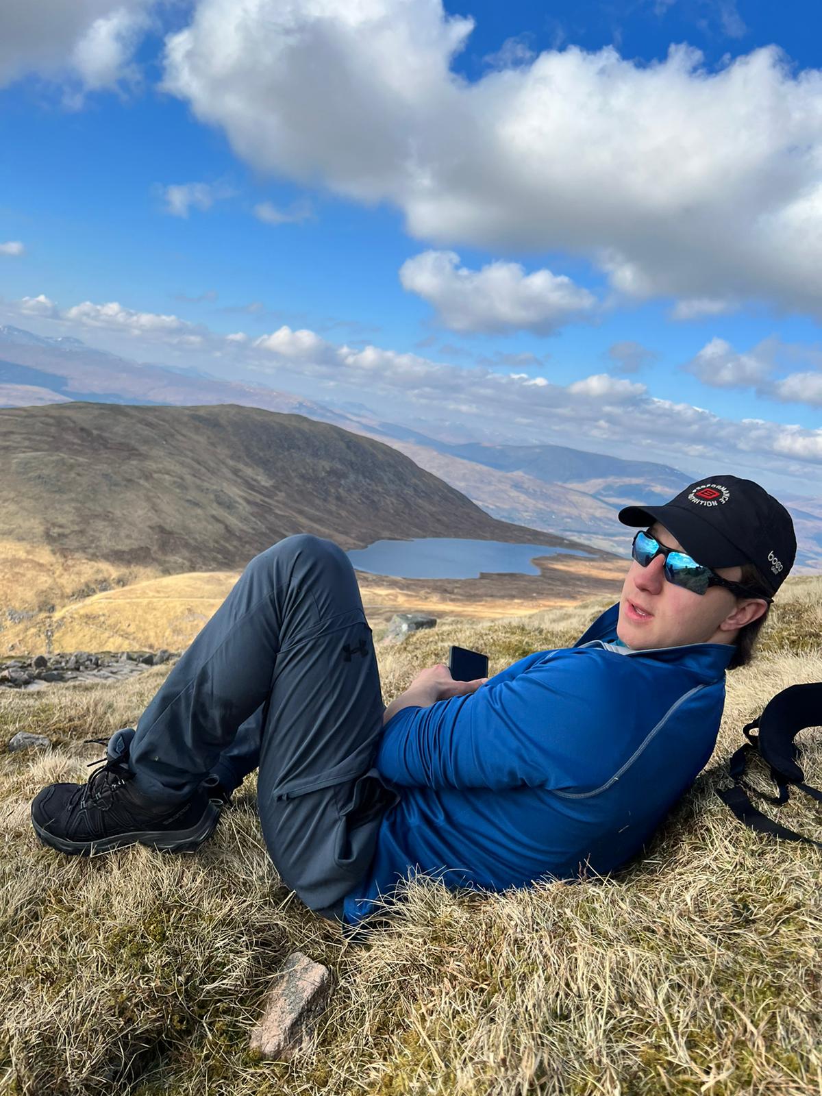 Niamh resting on the hike